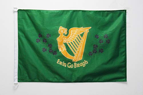 AZ FLAG Bandera Nautica de Irlanda Erin GO Bragh 45x30cm - Pabellón de conveniencia Irlandesa 30 x 45 cm Anillos