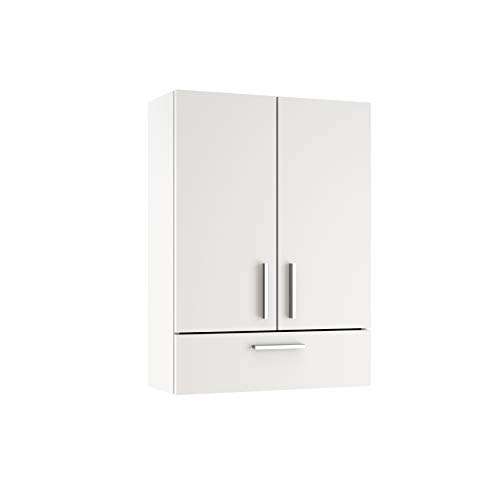 Baikal cajón Armario Auxiliar de Baño Suspendido Multiusos, de una Puerta y Dos Estantes Interiores, Ideal para aseos o baños pequeños, Melamina 16mm, Blanco Mate Baikal cajón Armario Auxiliar de Baño Suspendido Multiusos, de una Puerta y Dos Estantes Interiores, Ideal para aseos o baños pequeños, Melamina 16mm, Blanco Mate