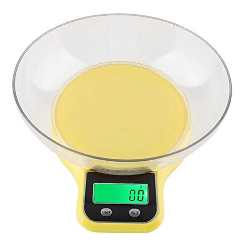 Balanza digital de alimentos – WH-B21LW Báscula de cocina digital multifunción con cuenco (amarillo)