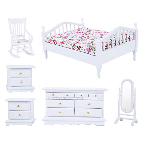 banapoy Cama de casa de muñecas en Miniatura 6 Piezas 1:12 Cama de casa de muñecas en Miniatura de Madera casa de muñecas Muebles en Miniatura Precioso para casa de muñecas banapoy Cama de casa de muñecas en Miniatura 6 Piezas 1:12 Cama de casa de muñecas en Miniatura de Madera casa de muñecas Muebles en Miniatura Precioso para casa de muñecas