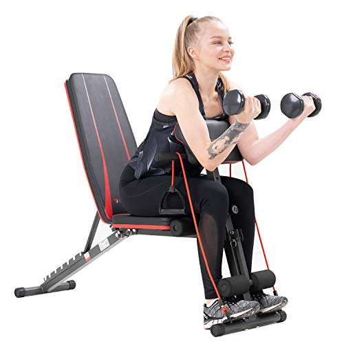 Banco de musculacion, Banco de Pesas Ajustable, Banco Adominales Profesional, 7 posiciones ajustables y 2 correas de entrenamiento, gimnasio en casa (S1) Banco de musculacion, Banco de Pesas Ajustable, Banco Adominales Profesional, 7 posiciones ajustables y 2 correas de entrenamiento, gimnasio en casa (S1)