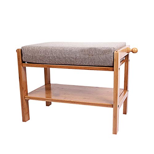 Banco de zapatos de bambú con asiento acolchado y acolchado acolchado, organizador de zapatos de bambú de 2 niveles, entrada de zapatos, dormitorio, balcón, pasillo, garaje, sala de estar, banco de al Banco de zapatos de bambú con asiento acolchado y acolchado acolchado, organizador de zapatos de bambú de 2 niveles, entrada de zapatos, dormitorio, balcón, pasillo, garaje, sala de estar, banco de al