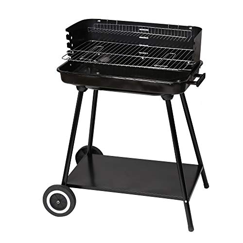 Barbacoa de carbón para jardín de Acero Negra Basic - LOLAhome Barbacoa de carbón para jardín de Acero Negra Basic - LOLAhome
