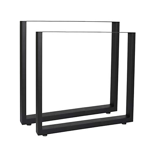 Bastidores para mesa 70x72 cm Recubrimiento polvo negro Caballetes para tablero Patas de mesa Bricol