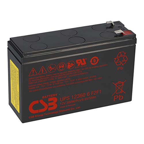 Batería de plomo CSB AGM de WSB UPS123606 F2F1, 12 V, 7 Ah, muy alta corriente