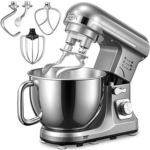 Batidora Amasadora, Aicok Amasadora de Bajo Ruido para Repostería, Robot de Cocina Automática Multifuncional con dos Gancho Amasador, 5L 6 Niveles de Velocidad Recipiente de Acero Inoxidable, Plata Batidora Amasadora, Aicok Amasadora de Bajo Ruido para Repostería, Robot de Cocina Automática Multifuncional con dos Gancho Amasador, 5L 6 Niveles de Velocidad Recipiente de Acero Inoxidable, Plata