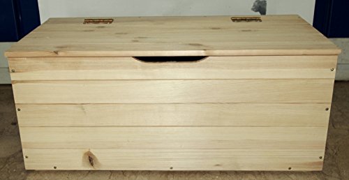 Baúl de madera de abeto natural, 73 cm x 35 cm x 33 cm