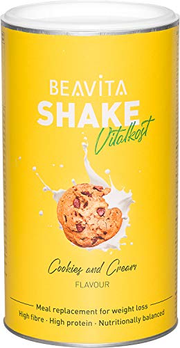BEAVITA Vitalkost sabor Cookies & Cream - Batido sustitutivo de comida 572g - SOLO 208 kcal - Bebida dietética - Suplemento para adelgazar - Con proteína, vitaminas y minerales - Fórmula inteligente