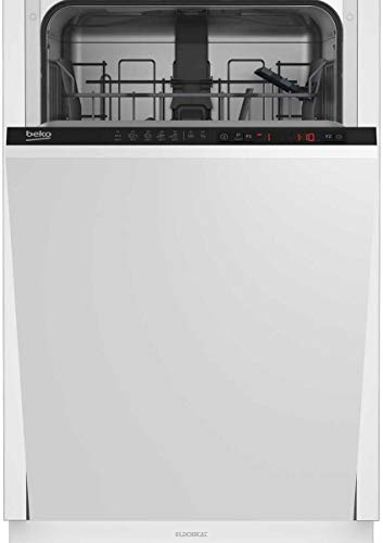 Beko DIS25010 lavavajilla Semi-incorporado 10 cubiertos A+ - Lavavajillas (Semi-incorporado, Blanco, Estrecho (45 cm), Negro, Botones, LCD)