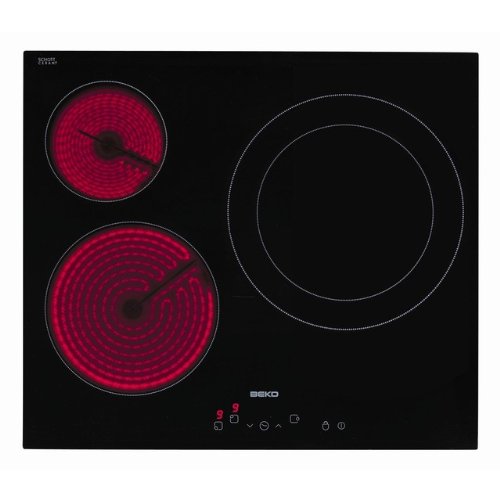 BEKO Placa HIC63401T 3VITRO 1DOBLE SIN Marco, 1800 W, Vidrio y cerámica, Negro BEKO Placa HIC63401T 3VITRO 1DOBLE SIN Marco, 1800 W, Vidrio y cerámica, Negro