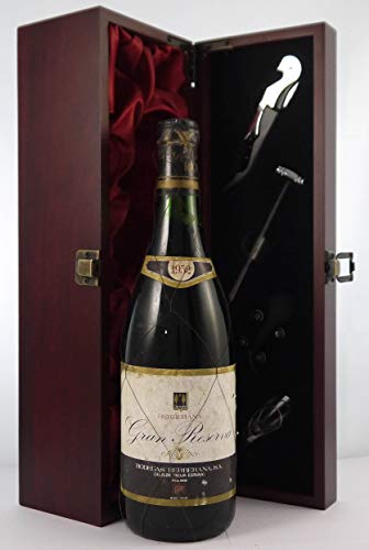 Berberana Gran Reserva Rioja 1952 en una caja de regalo forrada de seda con cuatro accesorios de vino, 1 x 750ml