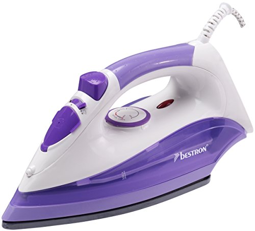 Bestron Plancha a Vapor con Suela de Cerámica, Easy Home, 2200 Vatios, Vapor 45g/min, Blanco/Púrpura Bestron Plancha a Vapor con Suela de Cerámica, Easy Home, 2200 Vatios, Vapor 45g/min, Blanco/Púrpura