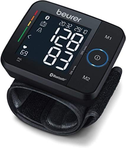 Beurer BC54 - Tensiómetro de muñeca, con Bluetooth, aplicación Health Manager, medición por inflación, detección arritmia, 2 x 60 mediciones, diámetro muñeca 13.5cm - 21.5 cm, color negro