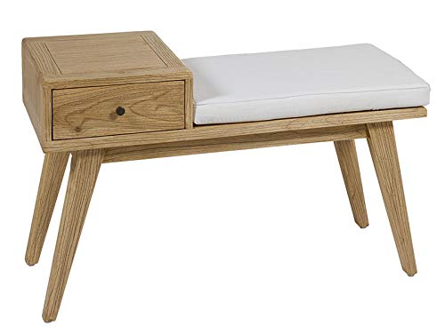 BigBuy Home Banco Madera de Mindi Playwood (95 x 40 x 60 cm), Talla Unica