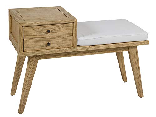 BigBuy Home Banco Madera de Mindi Playwood (95 x 40 x 67 cm), Talla Unica