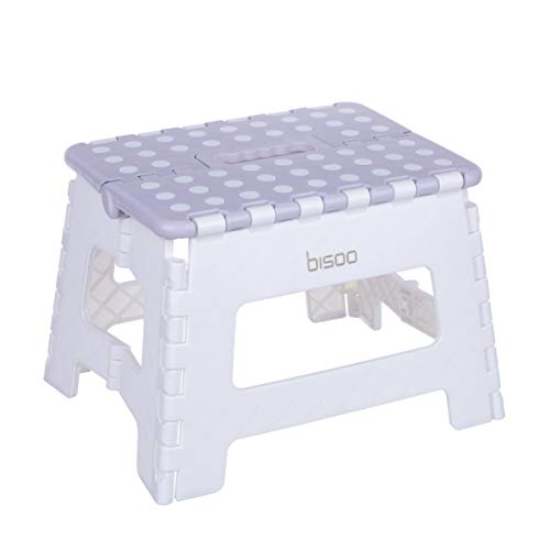 bisoo - Taburete Plegable - Escalón Infantil para Adaptador y Reductor WC - Banqueta para el Vater o Inodoro del Baño - Seguro y Cómodo para niñas y niños - Portátil - Cuco (22 cm, Rosa)