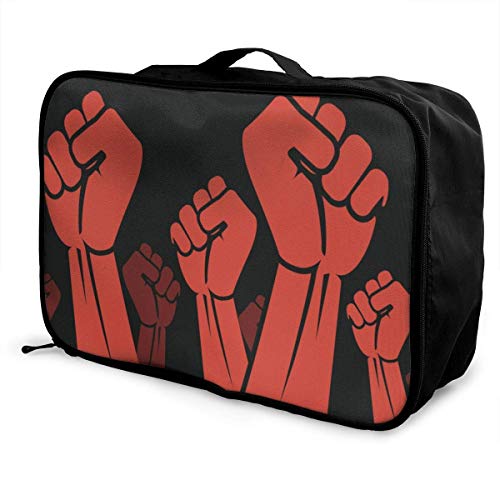 bolsas de maleta Black Power Travel Duffel Bag Portable Weekend Luggage Bag Backpack Funny Novelty Overnight Bag