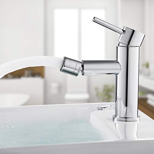 BONADE Grifo Bidet WC Monomando Mezclador Bidé de Baño 360° Giratorio Grifo Bidé con Aireador Grifo para Bañera Lavabo, Latón Cromado BONADE Grifo Bidet WC Monomando Mezclador Bidé de Baño 360° Giratorio Grifo Bidé con Aireador Grifo para Bañera Lavabo, Latón Cromado