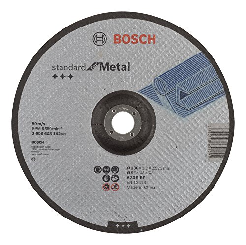 Bosch 2 608 603 162 - Disco de corte acodado Standard for Metal - A 30 S BF, 230 mm, 22,23 mm, 3,0 mm (pack de 1)