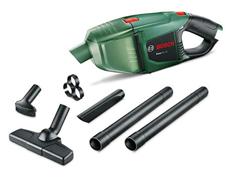 Bosch EasyVac 12 - Aspirador manual a batería, 12 V, 2,5 Ah, 3 boquillas Capacidad de colector de polvo 380 ml, Verde