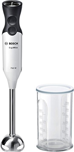 Bosch Hogar MSM67110W ErgoMixx Batidora de mano, 750 W, con vaso de mezclas, Color blanco y antracita, plástico