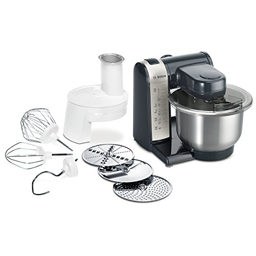 Bosch MUM48A1 - Robot de cocina, 600 W, capacidad de 3.9 litros, 4 velocidades, color gris y antracita Bosch MUM48A1 - Robot de cocina, 600 W, capacidad de 3.9 litros, 4 velocidades, color gris y antracita