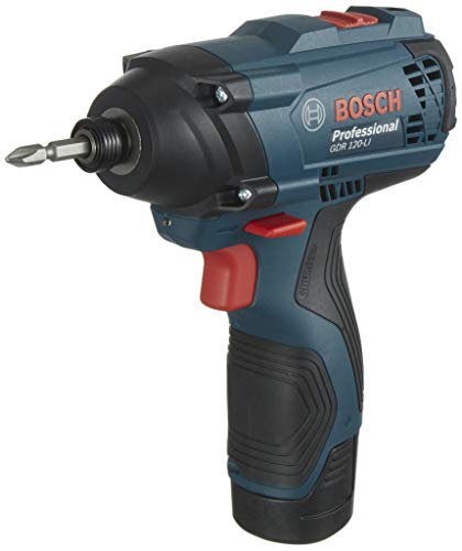 Bosch Professional GDR 120-LI Atornillador de Impacto a batería (2x1,5Ah Case) /06019F0001, Azul