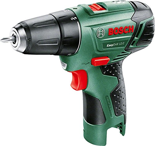 Bosch Taladro atornillador a batería EasyDrill 12-2 (12 V, 2 velocidades, Sin batería, Sin cargador, Power for all, Maletín, Caja de cartón, punta de atornillar)