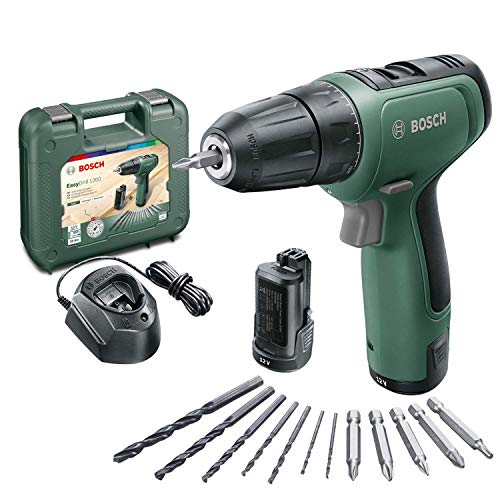 Bosch taladro/atornillador a batería EasyDrill 1200, sistema de 12 V, en maletín de transporte, 2 baterías