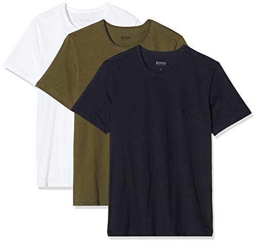 BOSS T-Shirt RN 3p Co Camiseta para Hombre, Verde (Open Green 399), Medium, pack de 3
