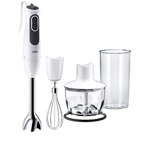 Braun Minipimer 3 Vario MQ3135WH Sauce - Batidora de Mano 750W Brazo de Metal, 11 Velocidades, Antisalpicaduras, Powerbell Plus, Vaso Medidor de 600 ml, Minipicadora de 350 ml, Varillas, Color Blanco Braun Minipimer 3 Vario MQ3135WH Sauce - Batidora de Mano 750W Brazo de Metal, 11 Velocidades, Antisalpicaduras, Powerbell Plus, Vaso Medidor de 600 ml, Minipicadora de 350 ml, Varillas, Color Blanco