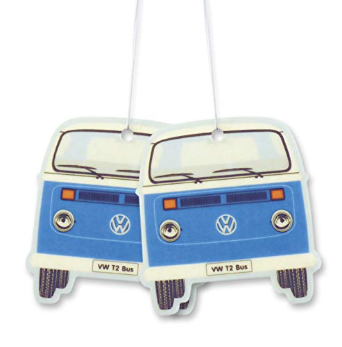 Brisa VW Collection - Volkswagen Furgoneta Hippie Bus T2 Van Ambientador para Coche, Desodorante del Vehículo, Difusor de Fragancia, Accesorios para automóviles (Sport Fresh/Azul) - Conjunto de 2