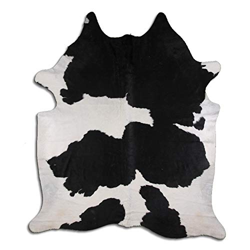 By Max Teppiche Lalee 2167 - Alfombra (piel de vaca, 225 x 200 cm), color blanco y negro