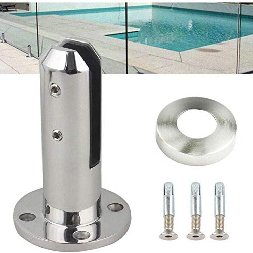 Cerca de abrazadera de vidrio de acero inoxidable de alta resistencia - Abrazadera de vidrio sin barandilla Abrazadera de vidrio cilíndrica para piscinas Balcón Barandilla de terraza Cerca de abrazadera de vidrio de acero inoxidable de alta resistencia - Abrazadera de vidrio sin barandilla Abrazadera de vidrio cilíndrica para piscinas Balcón Barandilla de terraza