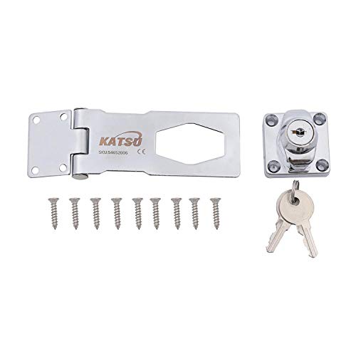 Cerrojo de Seguridad de Puerta, Gabinete, Armario, Compuerta, Pestillo & Grapa - Con Llaves - Cromo - 10cm Cerrojo de Seguridad de Puerta, Gabinete, Armario, Compuerta, Pestillo & Grapa - Con Llaves - Cromo - 10cm