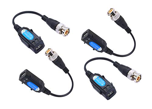 CERRXIAN Conectores de balun de vídeo HD BNC macho a 2 terminales de tornillo tipo prensa de resorte Balum Conector pasivo HD CVI/AHD/TVI Transceptores de señal (501C) Dos pares