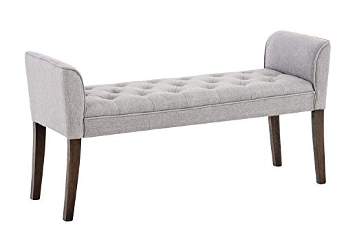 Chaise Longue Cleopatra con Tapizado de Tela I Banco Largo Acolchado en Estilo Chesterfield I Silla Larga I Color:, Color:Gris Claro, Color del Marco:Envejecido Oscuro Chaise Longue Cleopatra con Tapizado de Tela I Banco Largo Acolchado en Estilo Chesterfield I Silla Larga I Color:, Color:Gris Claro, Color del Marco:Envejecido Oscuro