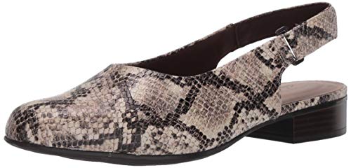 CLARKS Women's Juliet Pull Loafer, Taupe Snake Synthetic, 80 M US