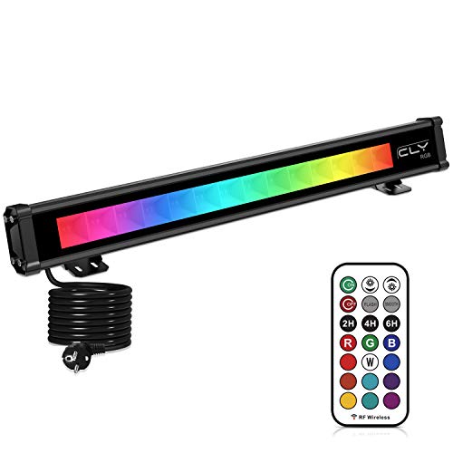 CLY 42W RGB LED Aplique pared con control remoto, IP66 Foco LED a prueba de agua con control remoto RF 360 ​​°, 6 modos luces pared que cambian color para la barra la terraza la bola fiesta