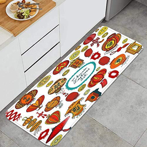 Cocina Antideslizante Alfombras de pie Establecer linternas japonesas Chinas Monedas Nudos Decoración de Piso Confortables para el hogar, Fregadero, lavandería-120cm x 45cm Cocina Antideslizante Alfombras de pie Establecer linternas japonesas Chinas Monedas Nudos Decoración de Piso Confortables para el hogar, Fregadero, lavandería-120cm x 45cm