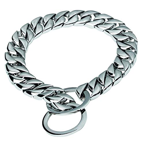 Collares Básicos Cadena De Fundición De Acero Inoxidable Collar De Perro Collar De Perro Mediano Perfectamente Soldado Con Autógena Plata 24Mm * 20 ", 24Mm * 20"