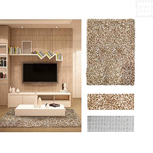 Comercial Candela Alfombra de Salón Frisse Pelo Tupido Color (Marron Claro, 100_x_150_cm) Comercial Candela Alfombra de Salón Frisse Pelo Tupido Color (Marron Claro, 100_x_150_cm)