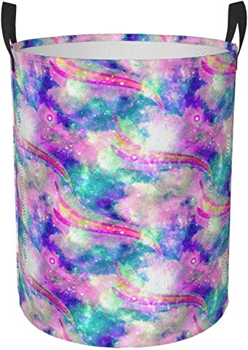Compartimiento redondo del organizador de la cesta de almacenamiento del cesto de lavandería circular del modelo de la galaxia colorido