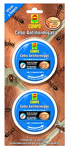Compo Cebo antihormigas, Control de hormigas en el interior del hogar y alrededor de edificios, terrazas y patios, 2 unidades de 4.9 g Compo Cebo antihormigas, Control de hormigas en el interior del hogar y alrededor de edificios, terrazas y patios, 2 unidades de 4.9 g