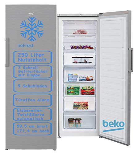 Congeladora Beko RFNE290L31XBN No Frost, 250 L, A+, Look Inox Congeladora Beko RFNE290L31XBN No Frost, 250 L, A+, Look Inox