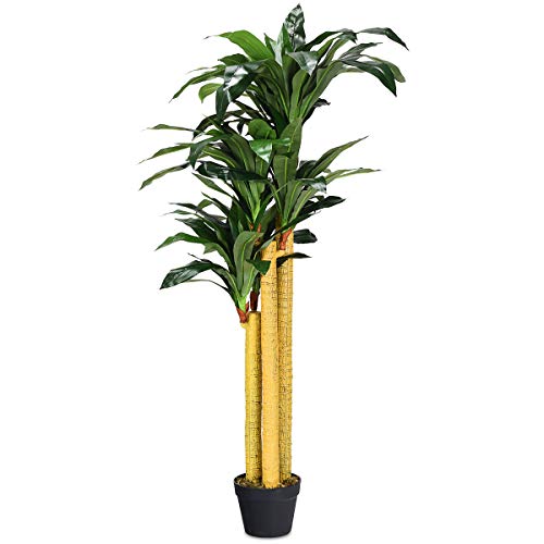 COSTWAY Árbol Artificial Altura 140cm Planta Artificial Simulación con Base para Oficina Hogar Decoración Interior COSTWAY Árbol Artificial Altura 140cm Planta Artificial Simulación con Base para Oficina Hogar Decoración Interior
