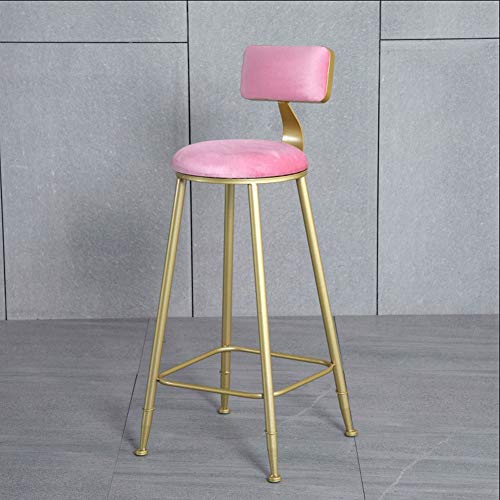 De Estilo nórdico de Terciopelo de Oro Estructura de la Silla de Maquillaje heces Contador heces sillas Altas de la Moda (Color : Pink, Size : 65cm) De Estilo nórdico de Terciopelo de Oro Estructura de la Silla de Maquillaje heces Contador heces sillas Altas de la Moda (Color : Pink, Size : 65cm)