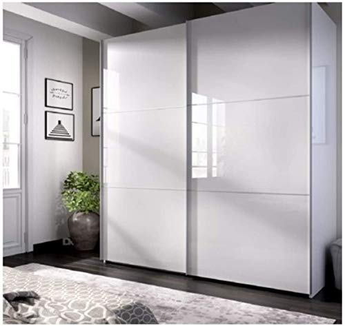 DECOR NATUR-Armario DE Puertas CORREDERAS Modelo Slide Color Blanco Brillo-Medidas: Ancho: 180 cm Alto: 204 cm Fondo: 65 cm (120_210_cm) DECOR NATUR-Armario DE Puertas CORREDERAS Modelo Slide Color Blanco Brillo-Medidas: Ancho: 180 cm Alto: 204 cm Fondo: 65 cm (120_210_cm)