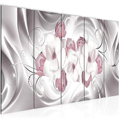 decoración de la pared Tabla Flores - 200 x 80 cm Vista de impresión en lienzo Salón Apartamento - listo para colgar - 032155b