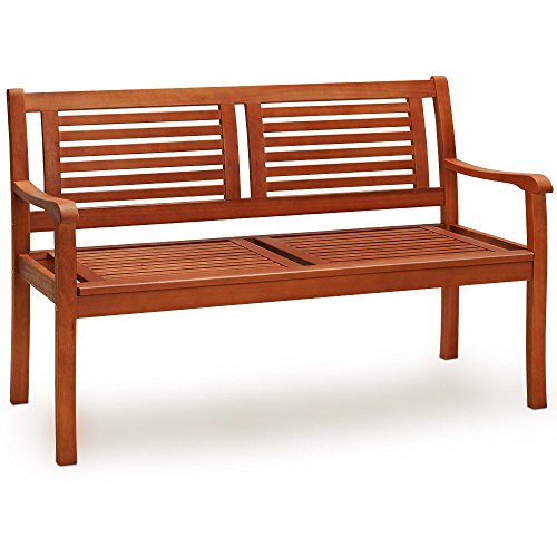Deuba Banco de Madera de eucalipto 2 plazas con reposabrazos Resistente a los Rayos UV y la Intemperie jardín Exterior Deuba Banco de Madera de eucalipto 2 plazas con reposabrazos Resistente a los Rayos UV y la Intemperie jardín Exterior